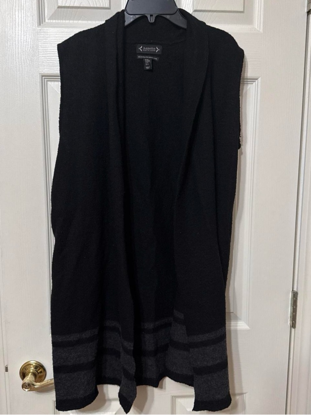 Nanette Lepore Black Open-Front Sleeveless Knit Vest